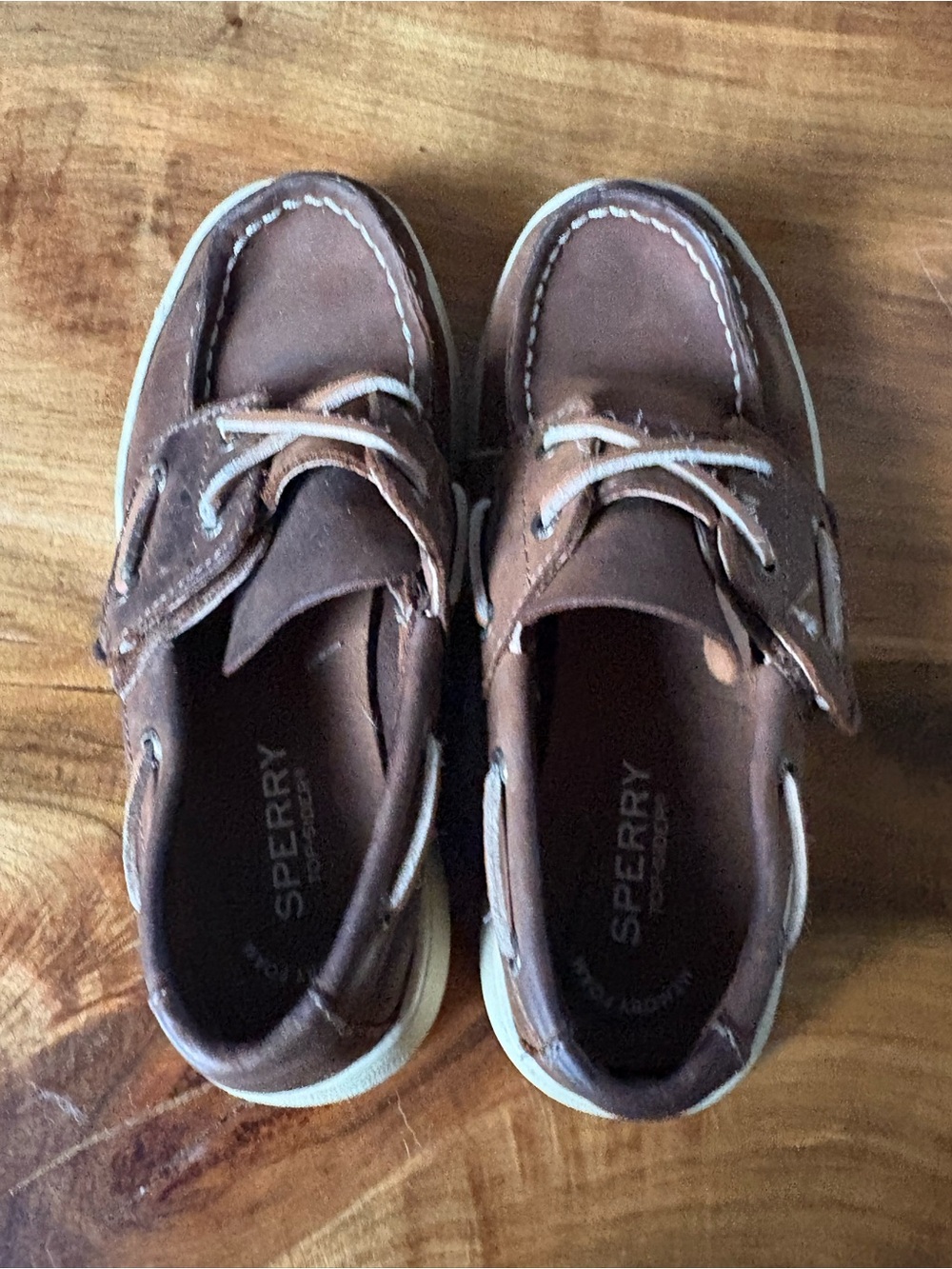 Sperry Kids Brown Leather Moccasin Boat Shoes